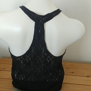 Black tank w/ mesh print on back